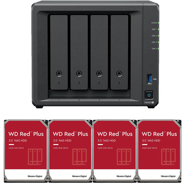 Synology DS423+ Intel Quad-Core 4-Bay NAS with up to 6GB RAM and up to 56TB of Western Digital Red Plus Drives Fully Assembled and Tested